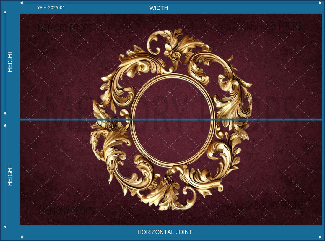 ROYAL ORNAMENT PHOTO FRAME PRINTED BACKDROP