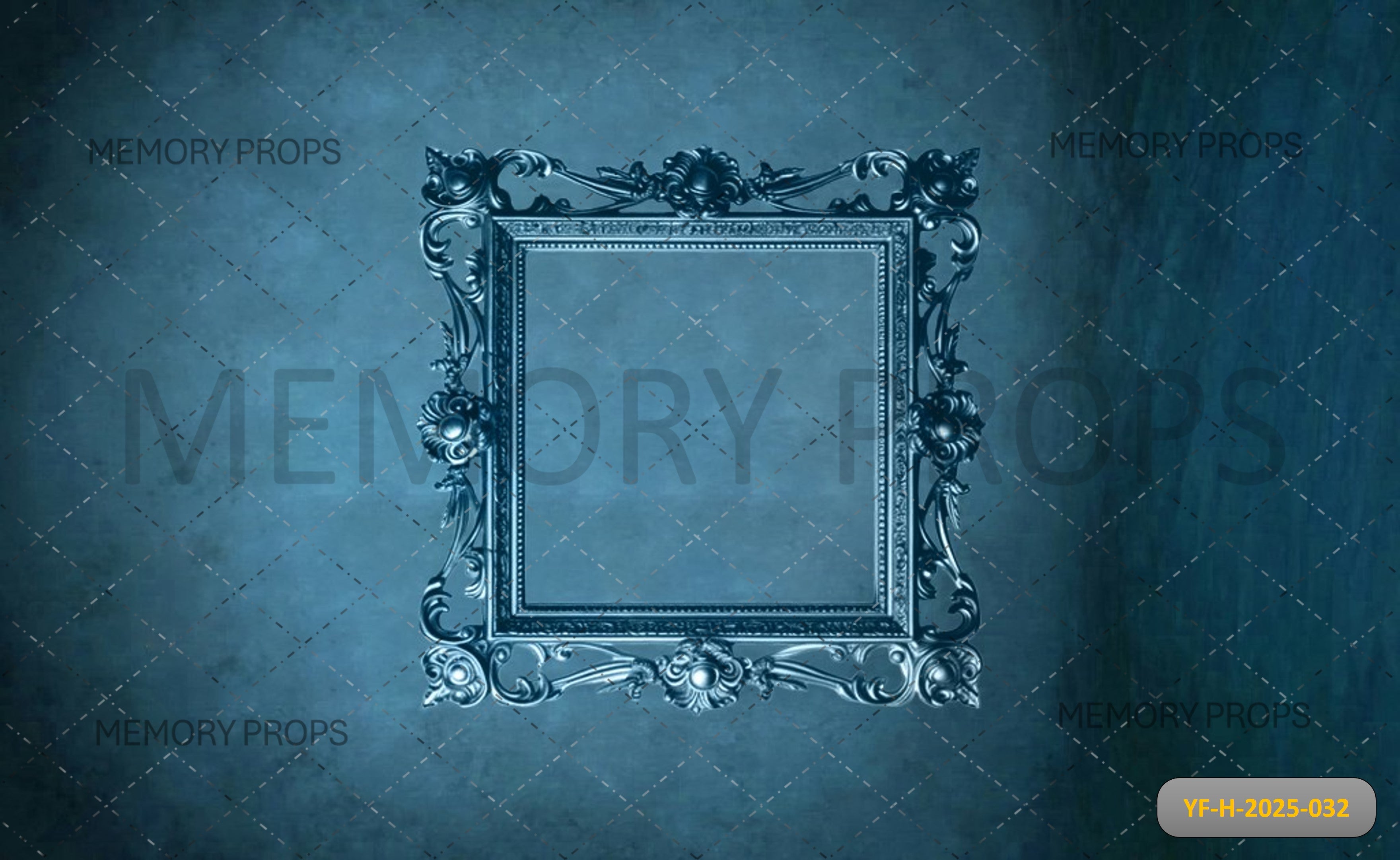 Gold Engraved Royal Photo Frame Printed Backdrop