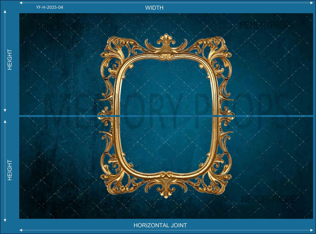 BAROQUE STYLE ORNAMENTAL PHOTO FRAME PRINTED BACKDROP