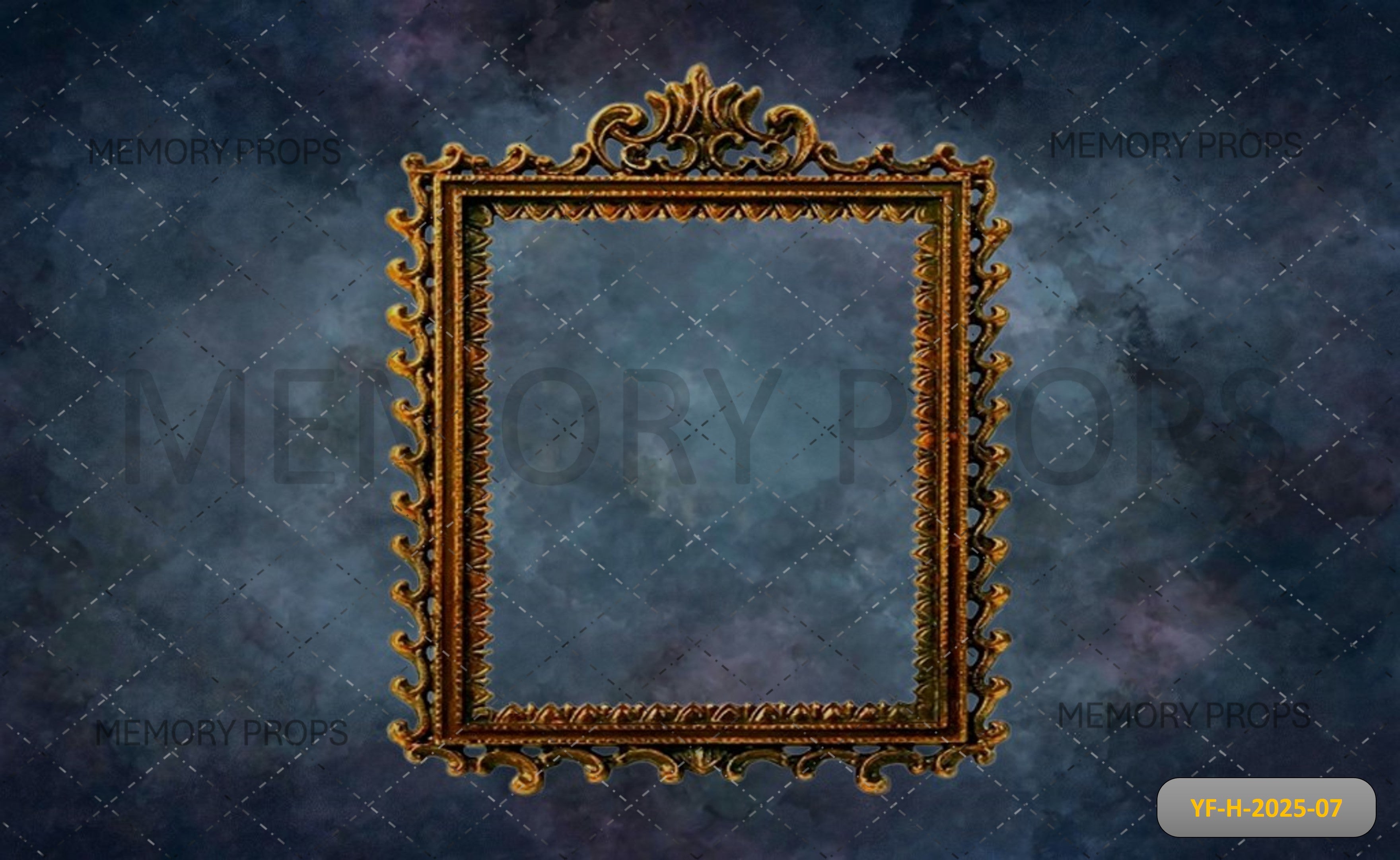 Elegant Golden Photo Frame Printed Backdrop