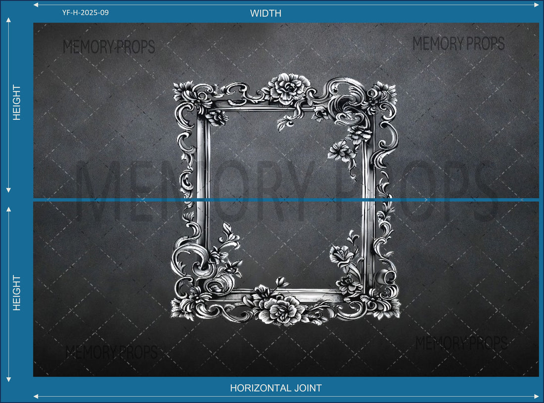 BAROQUE GOLD PHOTO FRAME PRINTED BACKDROP